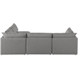 Meridian Furniture Mackenzie Grey Durable Linen Textured Modular Sectional
