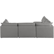 Meridian Furniture Mackenzie Grey Durable Linen Textured Modular Sectional