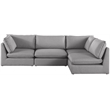 Meridian Furniture Mackenzie Grey Durable Linen Textured Modular Sectional