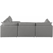 Meridian Furniture Mackenzie Grey Durable Linen Textured Modular Sectional