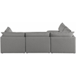 Meridian Furniture Mackenzie Grey Durable Linen Textured Modular Sectional