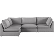 Meridian Furniture Mackenzie Grey Durable Linen Textured Modular Sectional