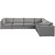 Meridian Furniture Mackenzie Grey Durable Linen Textured Modular Sectional