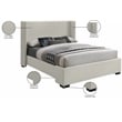 Meridian Furniture Oxford Beige Linen Textured Fabric Full Bed