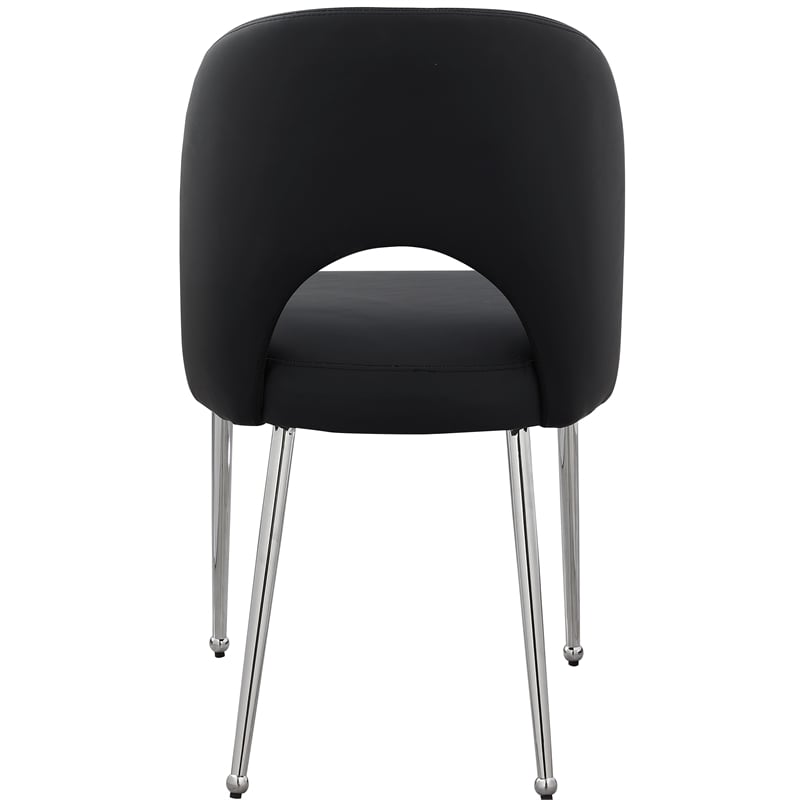 Meridian Furniture Logan Black Vegan Leather Dining Chair (Set of 2)