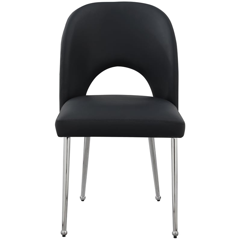 Meridian Furniture Logan Black Vegan Leather Dining Chair (Set of 2)