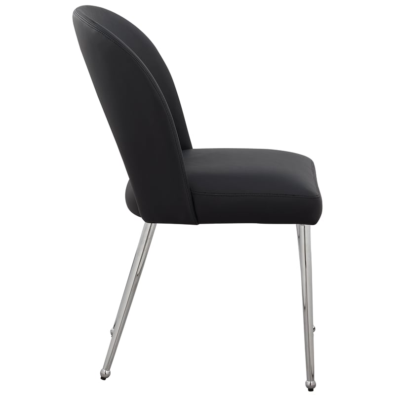 Meridian Furniture Logan Black Vegan Leather Dining Chair (Set of 2)