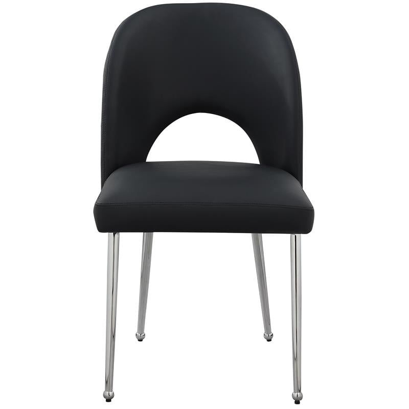 Meridian Furniture Logan Black Vegan Leather Dining Chair (Set of 2)