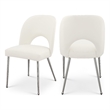 Meridian Furniture Logan Cream Vegan Leather Dining Chair (Set of 2)