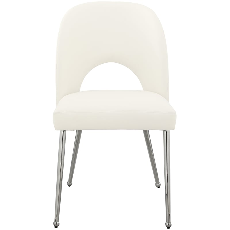 Meridian Furniture Logan Cream Vegan Leather Dining Chair (Set of 2)
