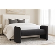Meridian Furniture Peyton Black Boucle Fabric Bench