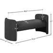 Meridian Furniture Peyton Black Boucle Fabric Bench