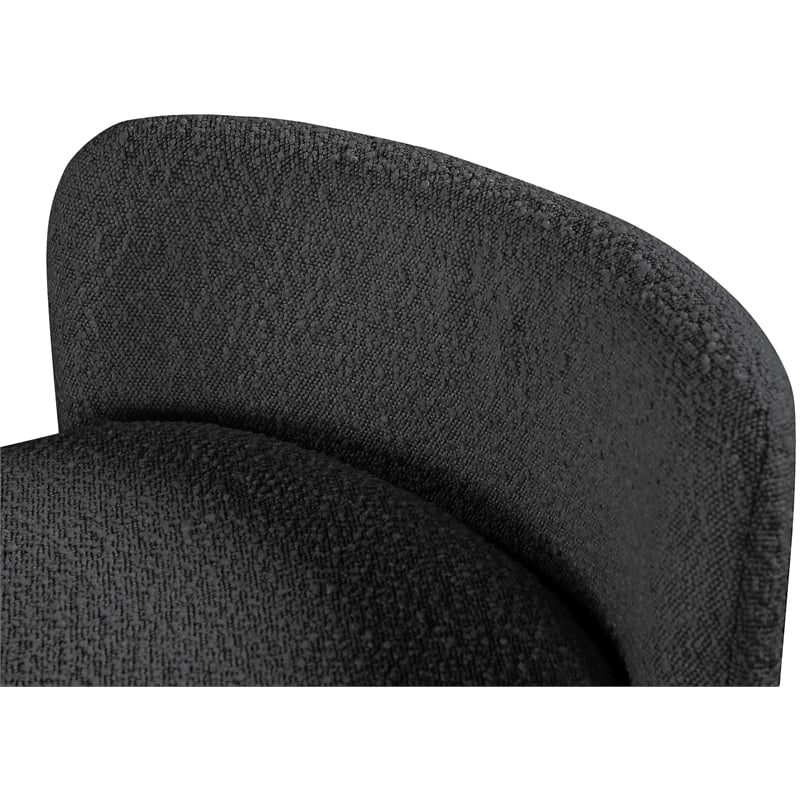 Meridian Furniture Peyton Black Boucle Fabric Bench