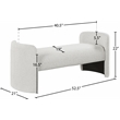 Meridian Furniture Peyton Cream Boucle Fabric Bench