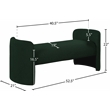 Meridian Furniture Peyton Green Boucle Fabric Bench