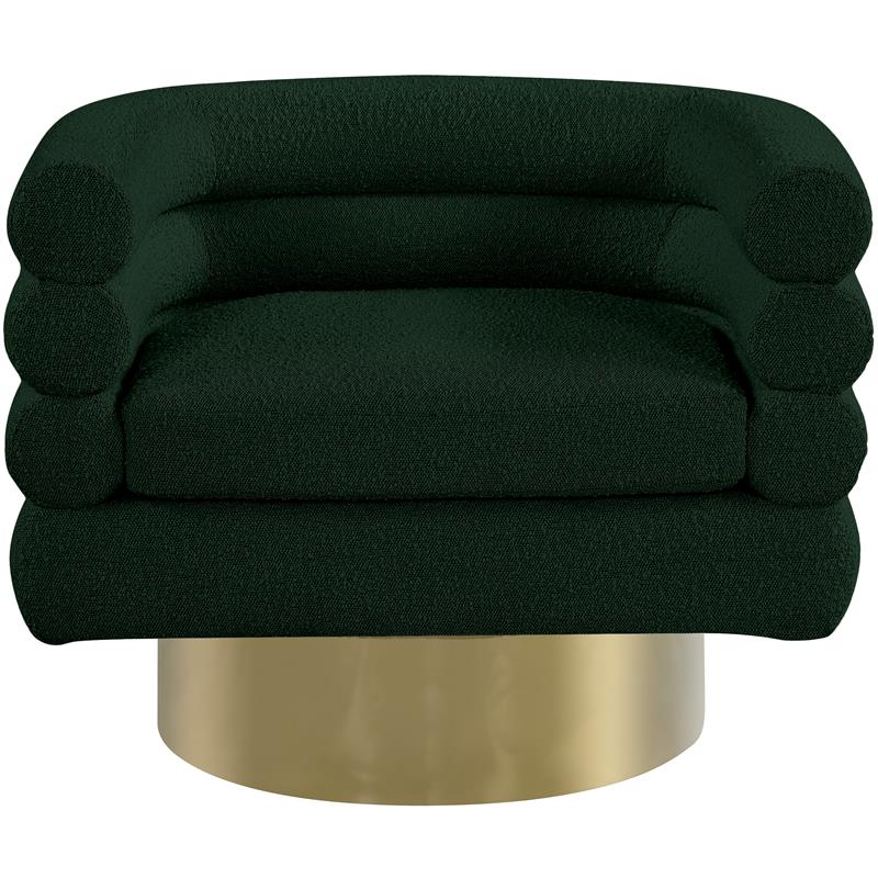 Meridian Furniture Tessa Green Boucle Fabric Swivel Accent Chair