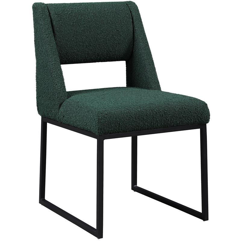 Meridian Furniture Jayce Green Boucle Fabric Dining Chair