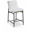 Meridian Furniture Burke Cream Boucle Fabric Counter Stool