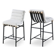 Meridian Furniture Burke Cream Boucle Fabric Counter Stool