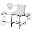Meridian Furniture Burke Cream Boucle Fabric Counter Stool