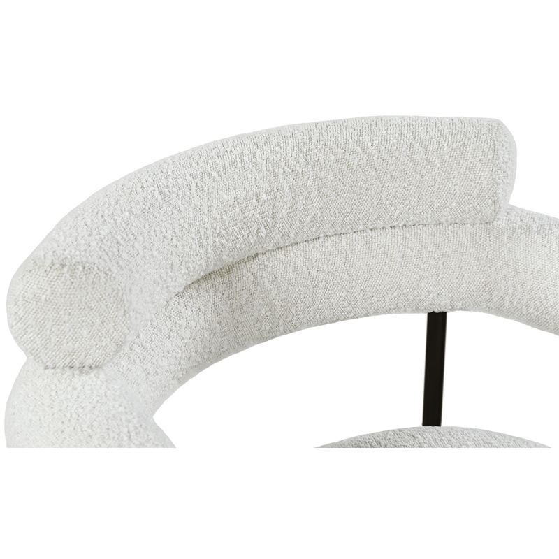 Meridian Furniture Blake Cream Boucle Fabric Dining Chair Set of 2