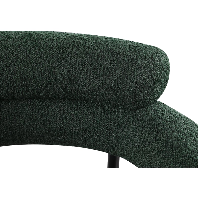 Meridian Furniture Blake Green Boucle Fabric Dining Chair Set of 2