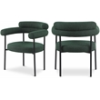 Meridian Furniture Blake Green Boucle Fabric Dining Chair Set of 2