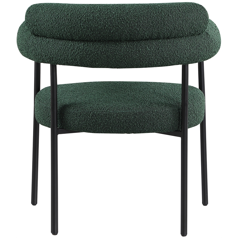 Meridian Furniture Blake Green Boucle Fabric Dining Chair Set of 2