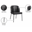 Meridian Furniture Jagger Black Vegan Leather Dining Chair (Set of 2)
