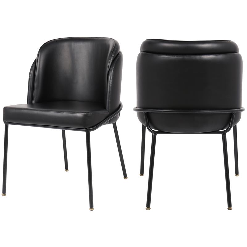 Meridian Furniture Jagger Black Vegan Leather Dining Chair (Set of 2)