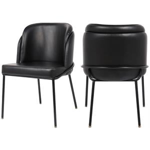 Meridian Furniture Jagger Black Vegan Leather Dining Chair (Set of 2)