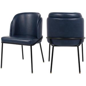 Meridian Furniture Jagger Navy Vegan Leather Dining Chair (Set of 2)