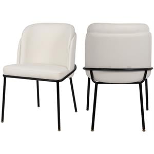 Meridian Furniture Jagger White Vegan Leather Dining Chair (Set of 2)