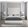 Meridian Furniture Brooke Cream Linen Textured Fabric King Bed