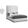 Meridian Furniture Brooke Cream Linen Textured Fabric King Bed