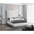 Meridian Furniture Brooke Cream Linen Textured Fabric Queen Bed