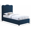Meridian Furniture Felix Navy Linen Textured Fabric Twin Bed