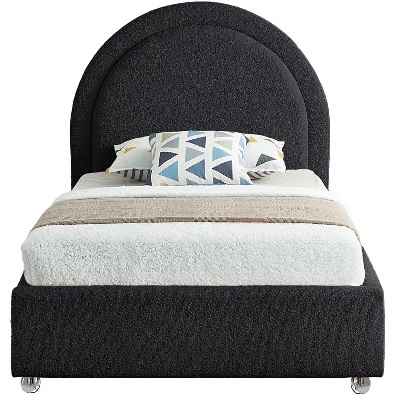 Meridian Furniture Milo Black Fabric Twin Bed