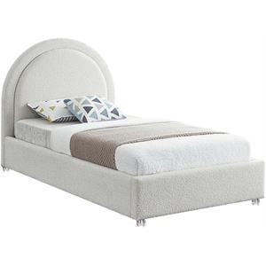 Meridian Furniture Milo Cream Fabric Twin Bed