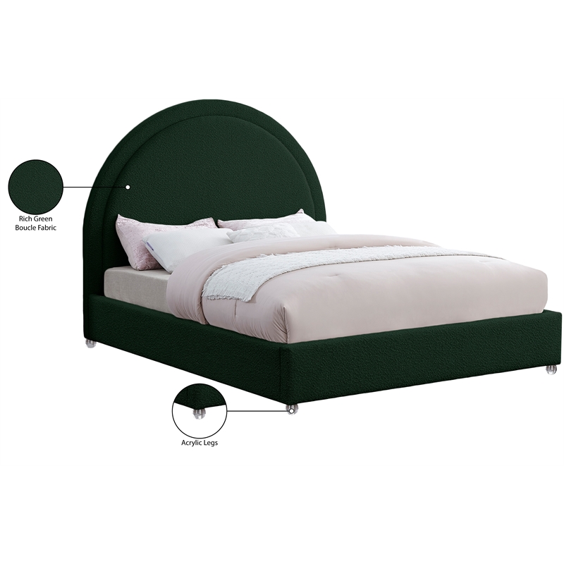 Meridian Furniture Milo Green Fabric King Bed