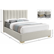 Meridian Furniture Pierce Beige Linen Textured Fabric Full Bed