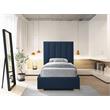 Meridian Furniture Pierce Navy Linen Textured Fabric Twin Bed