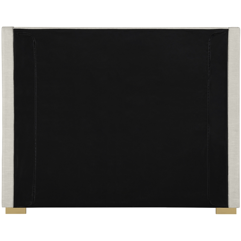 Meridian Furniture Royce Beige Linen Textured Fabric Full Bed
