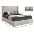Meridian Furniture Royce Beige Linen Textured Fabric Full Bed