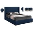 Meridian Furniture Royce Navy Linen Textured Fabric Full Bed