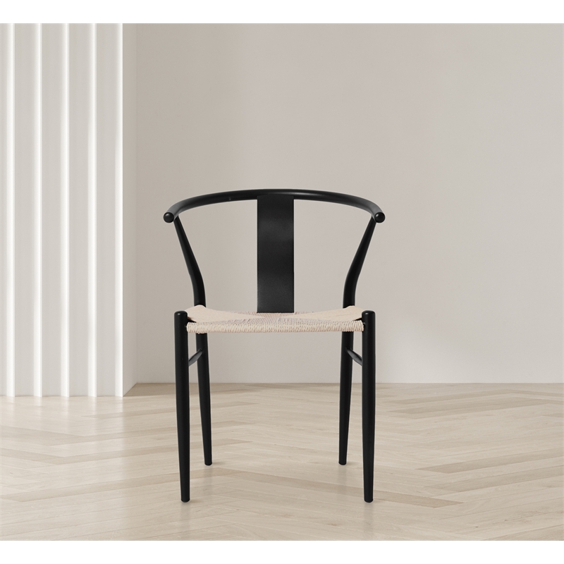 Meridian Furniture Beck Beige Hand Woven Rope Dining Chair