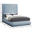 Meridian Furniture Brooke Light Blue Linen Textured Fabric King Bed
