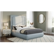 Meridian Furniture Brooke Light Blue Linen Textured Fabric King Bed
