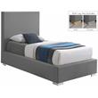 Meridian Furniture Crosby Grey Linen Textured Fabric Twin Bed