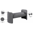 Meridian Furniture Peyton Grey Boucle Fabric Bench